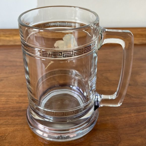 Princess House Pheasant Bird Beer Mug Crystal Glass Stein Vintage - Picture 6 of 10